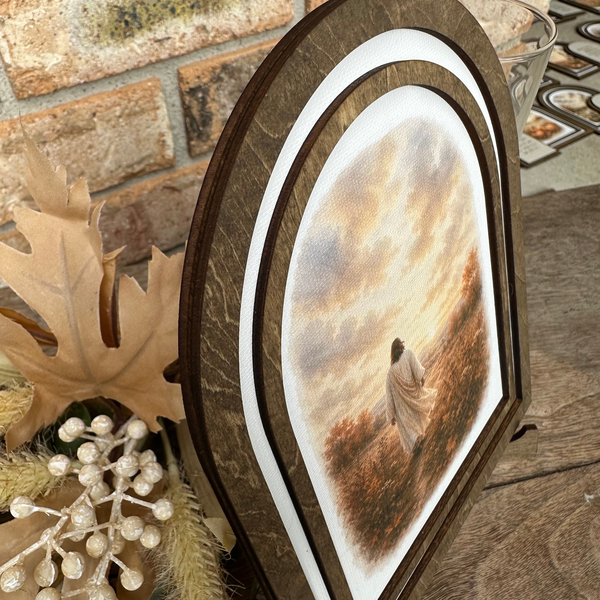Jesus Walking in Autumn Meadow | Canvas Artwork