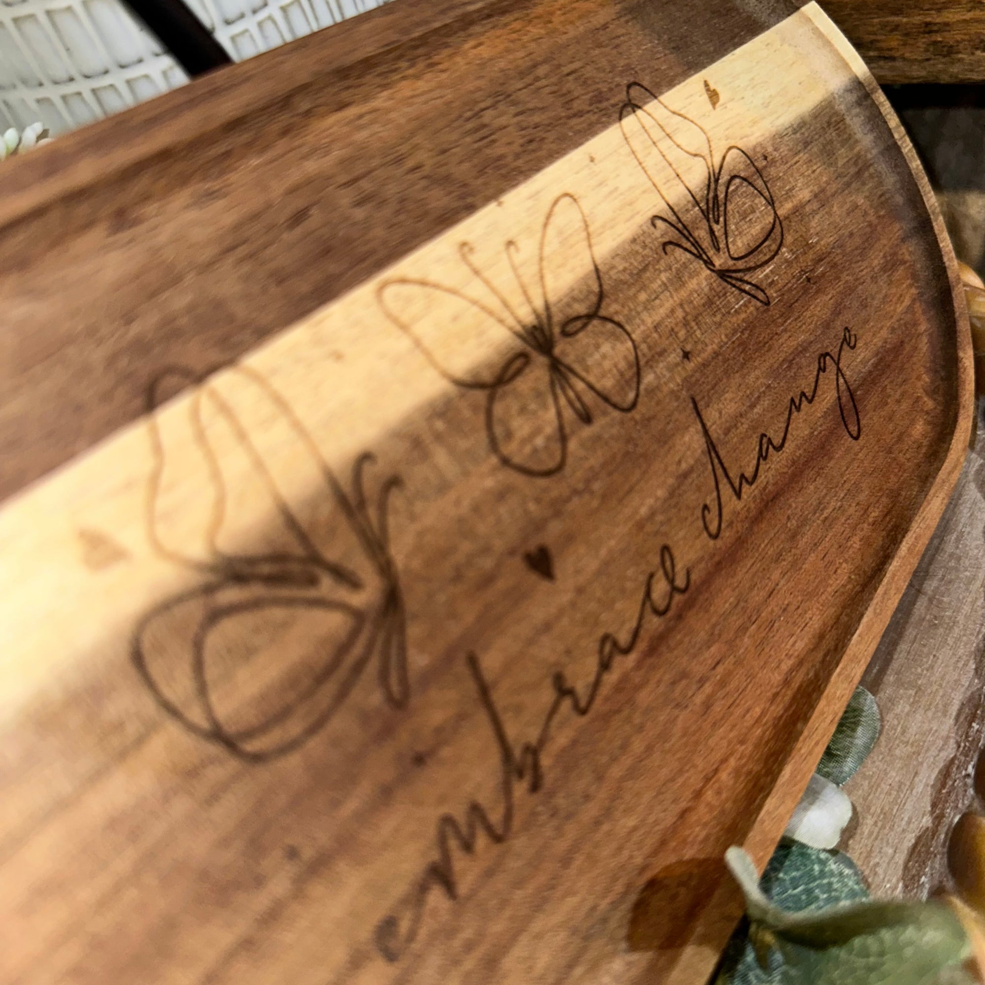 Embrace Change | Wood Tray