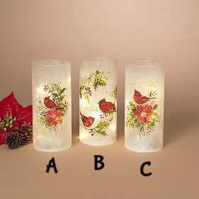 Frosted Cardinal Luminary | Battery Operated