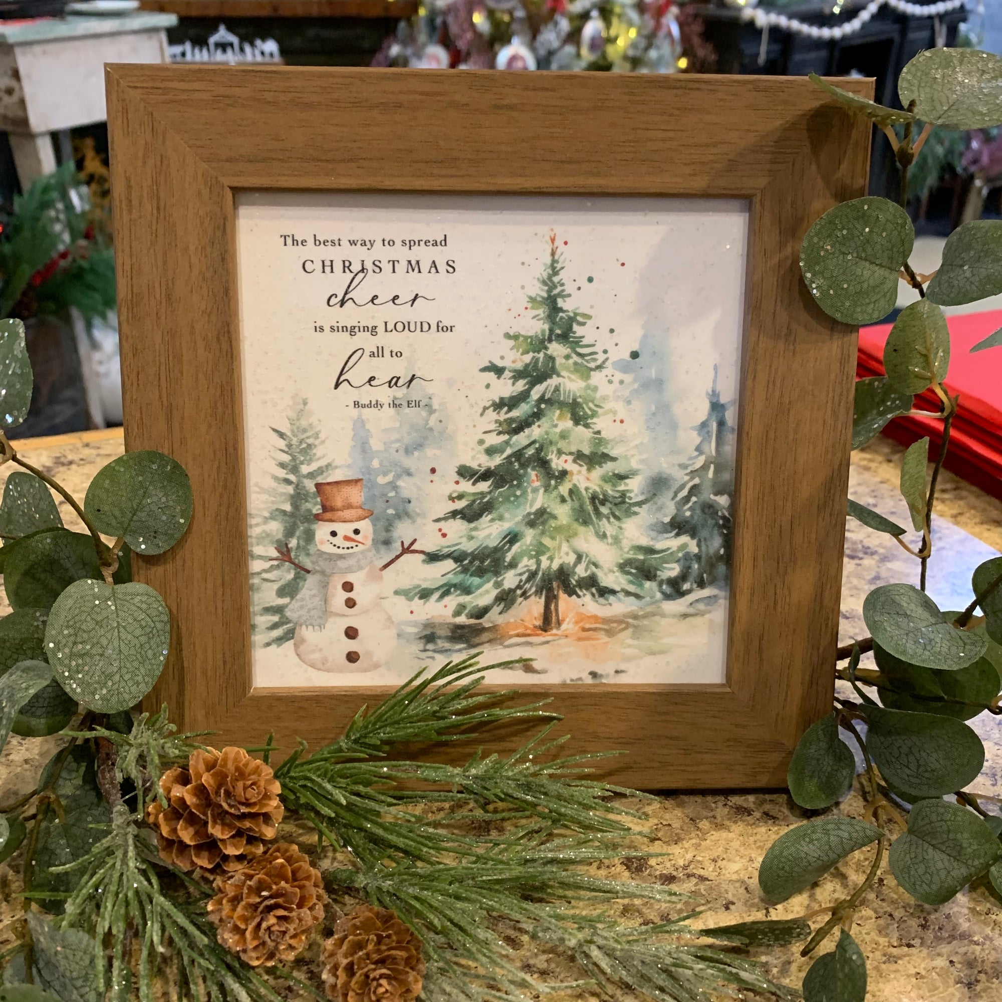 The Best Way to Spread Christmas Cheer | 8" | Framed Art