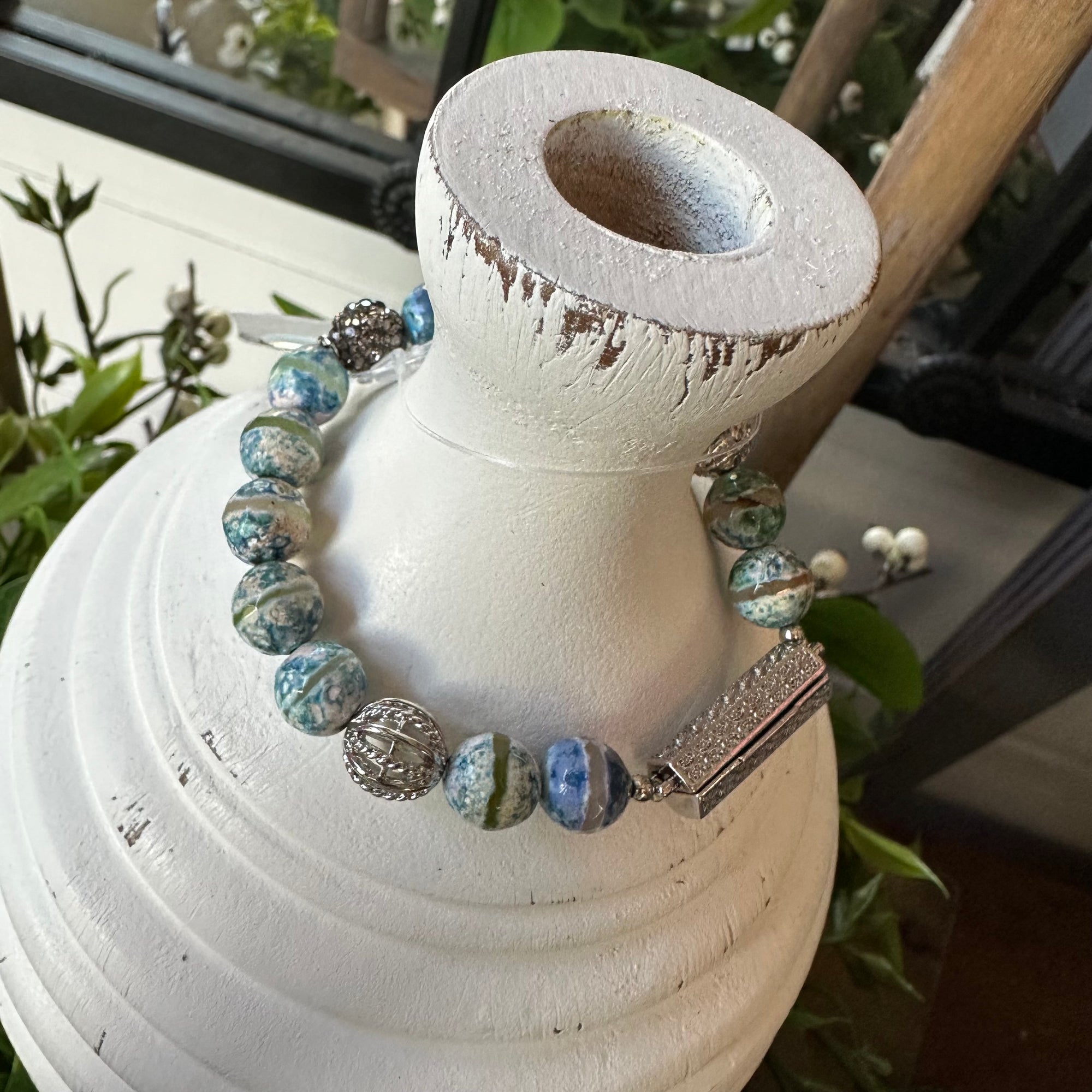 Prayer Box Bracelet | Natural Stone