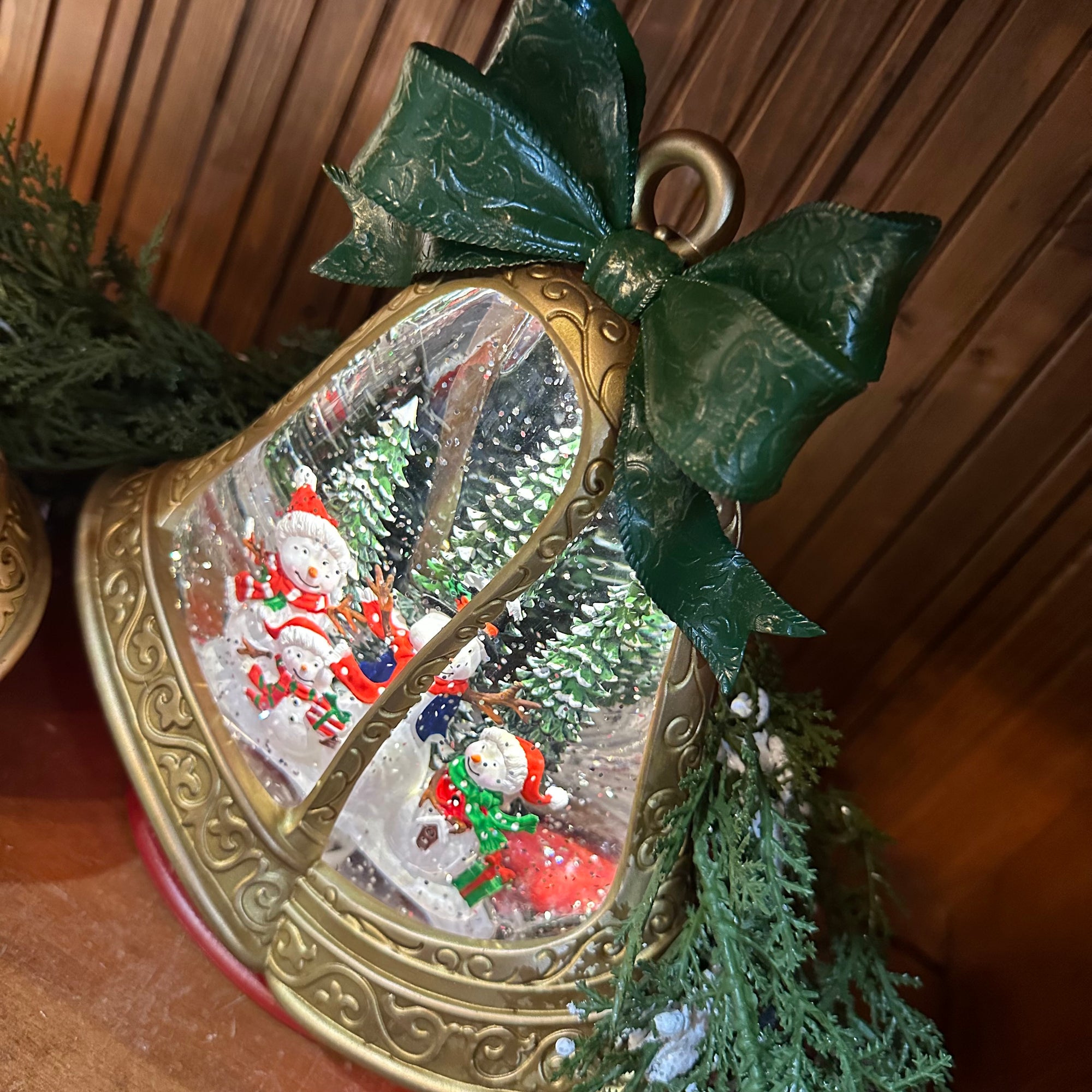 Spinning Snow Globe | Bells | Battery Operated