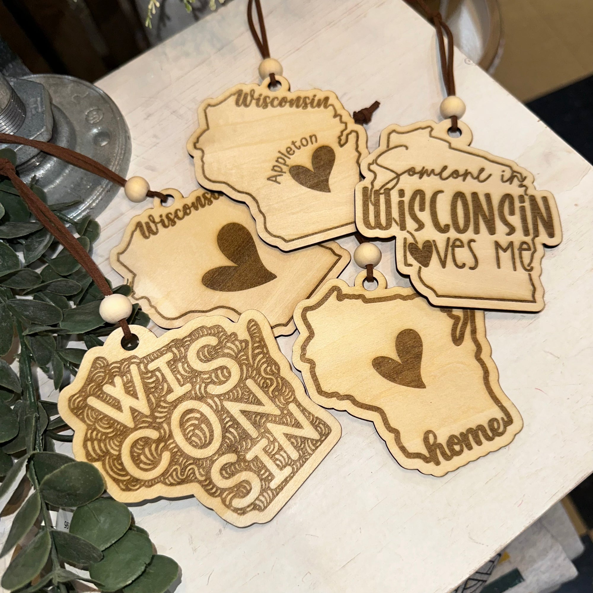 Wisconsin Laser Etched Ornament | Wood