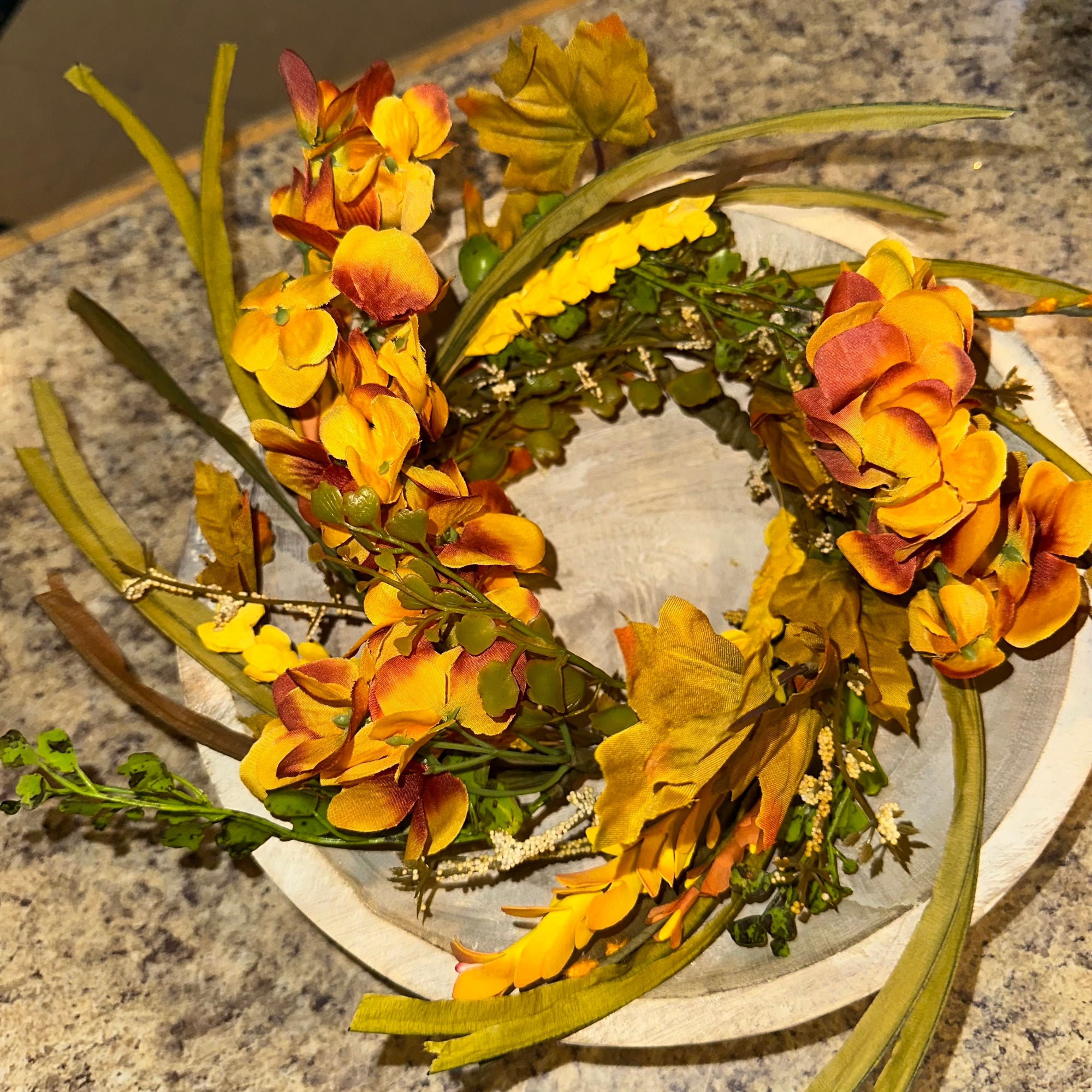 Autumn Hydrangea Candle Ring | 12-18"