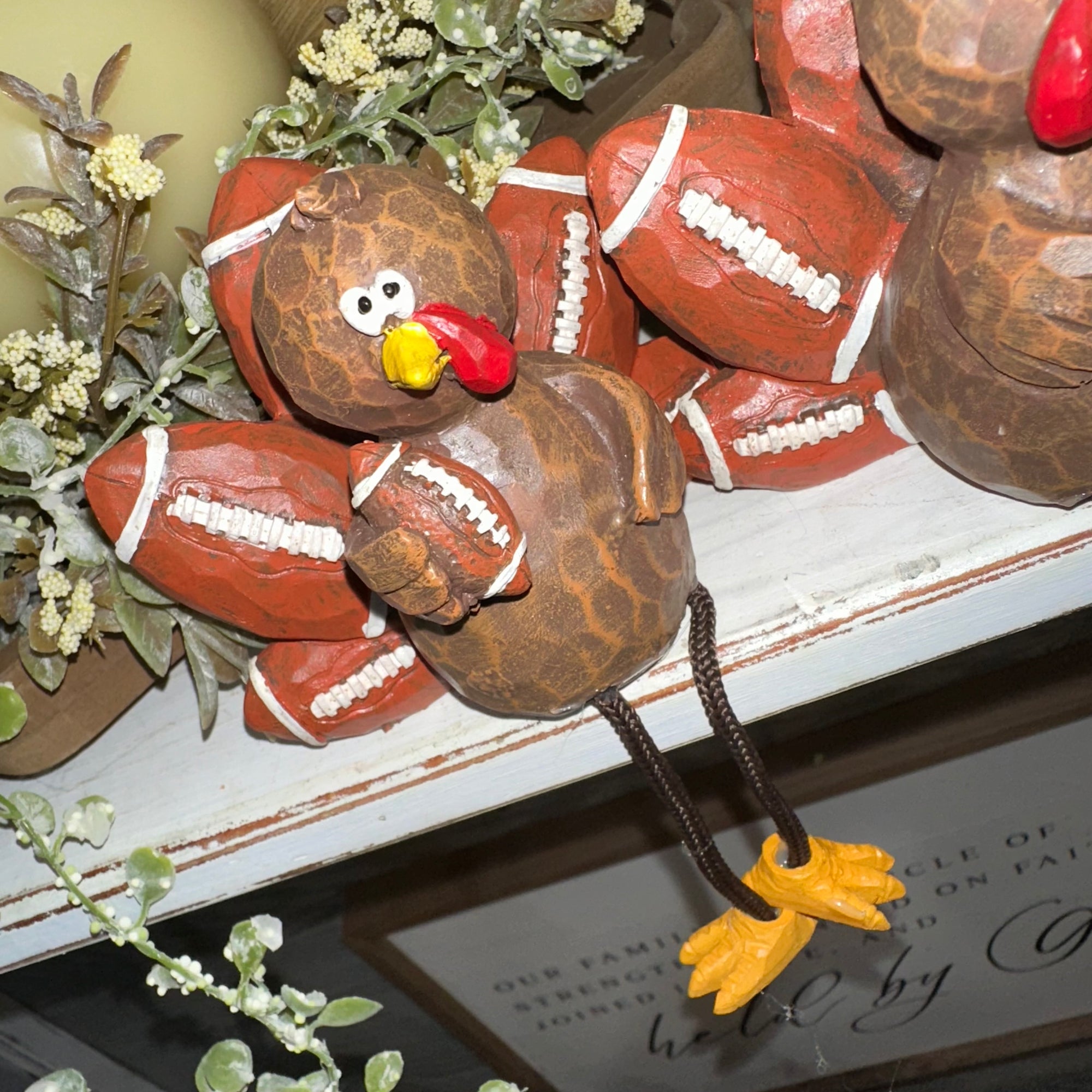 Harvest Football Turkey Shelf Sitter