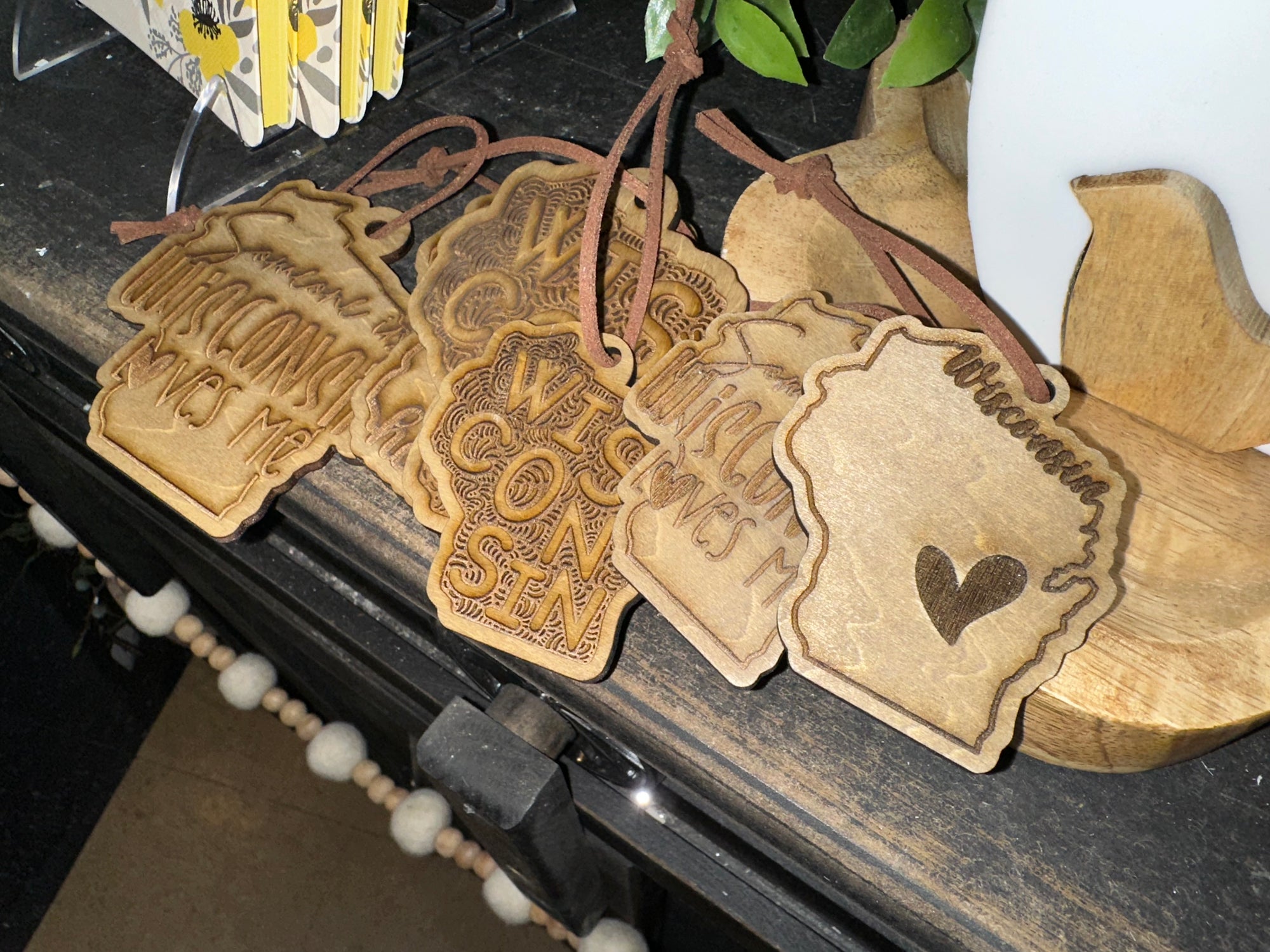 Wisconsin Laser Etched Ornament | Wood