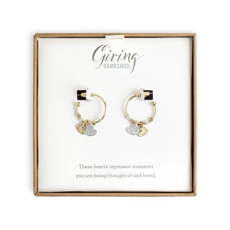 Loved Heart Charm Earrings | Giving Collection
