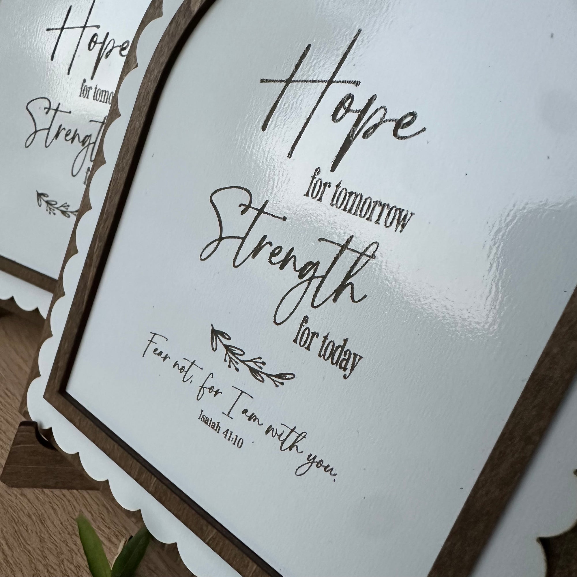 Hope for Tomorrow, Strength for Today | Scalloped Arch Sign