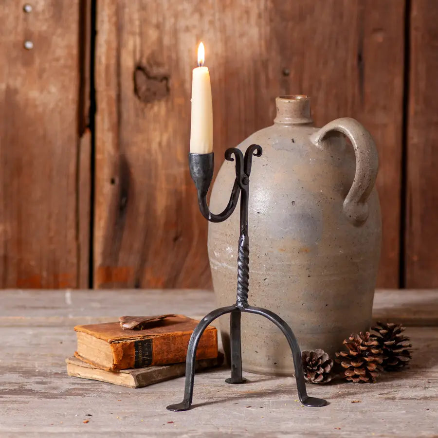 Aged Iron Candle Holder