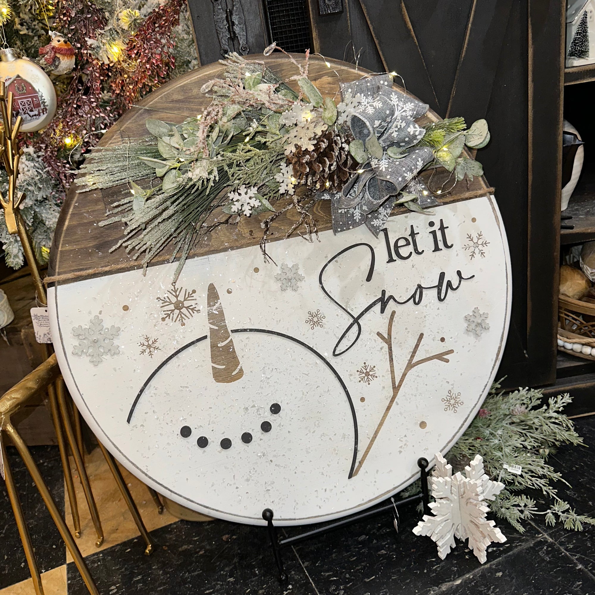 Let It Snow Snowman | 24" Handmade Sign