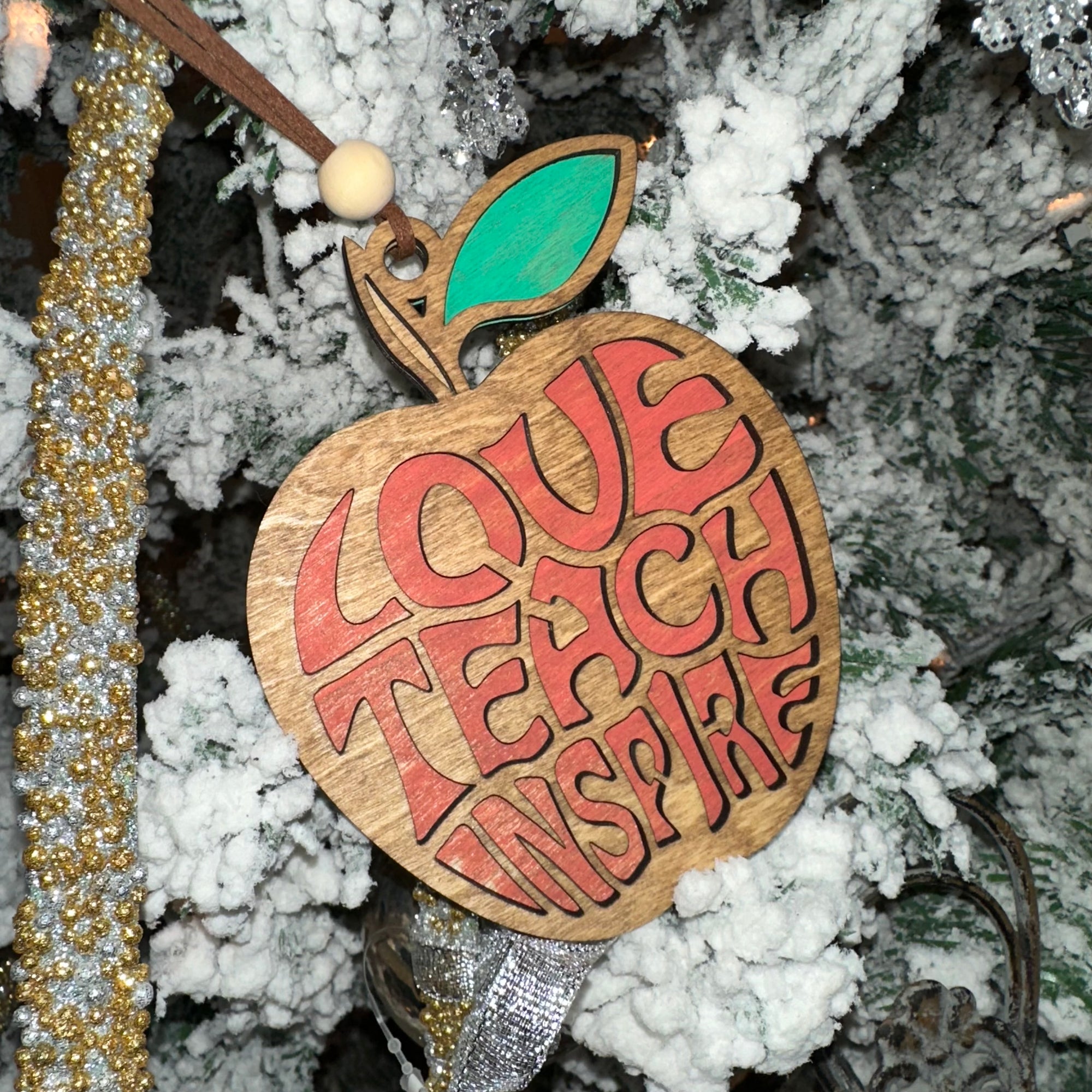 Love, Teach, Inspire | Engraved Ornament