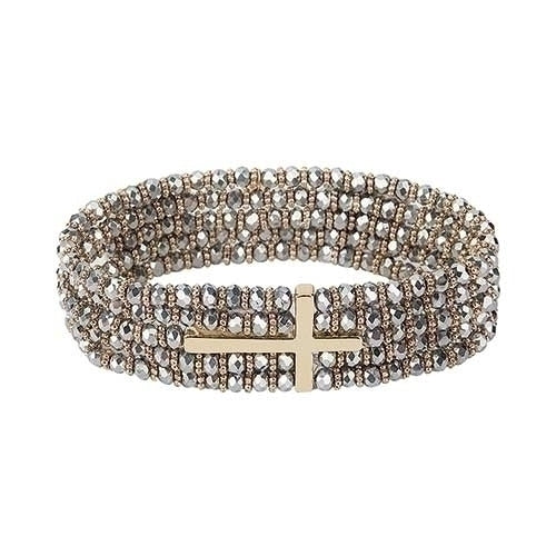 Beaded Cross Bracelet Stack