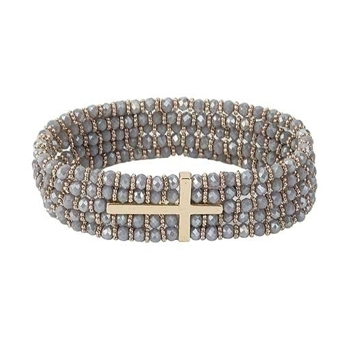 Beaded Cross Bracelet Stack
