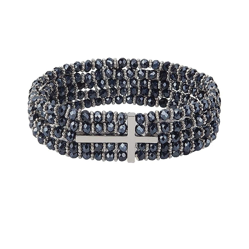 Beaded Cross Bracelet Stack