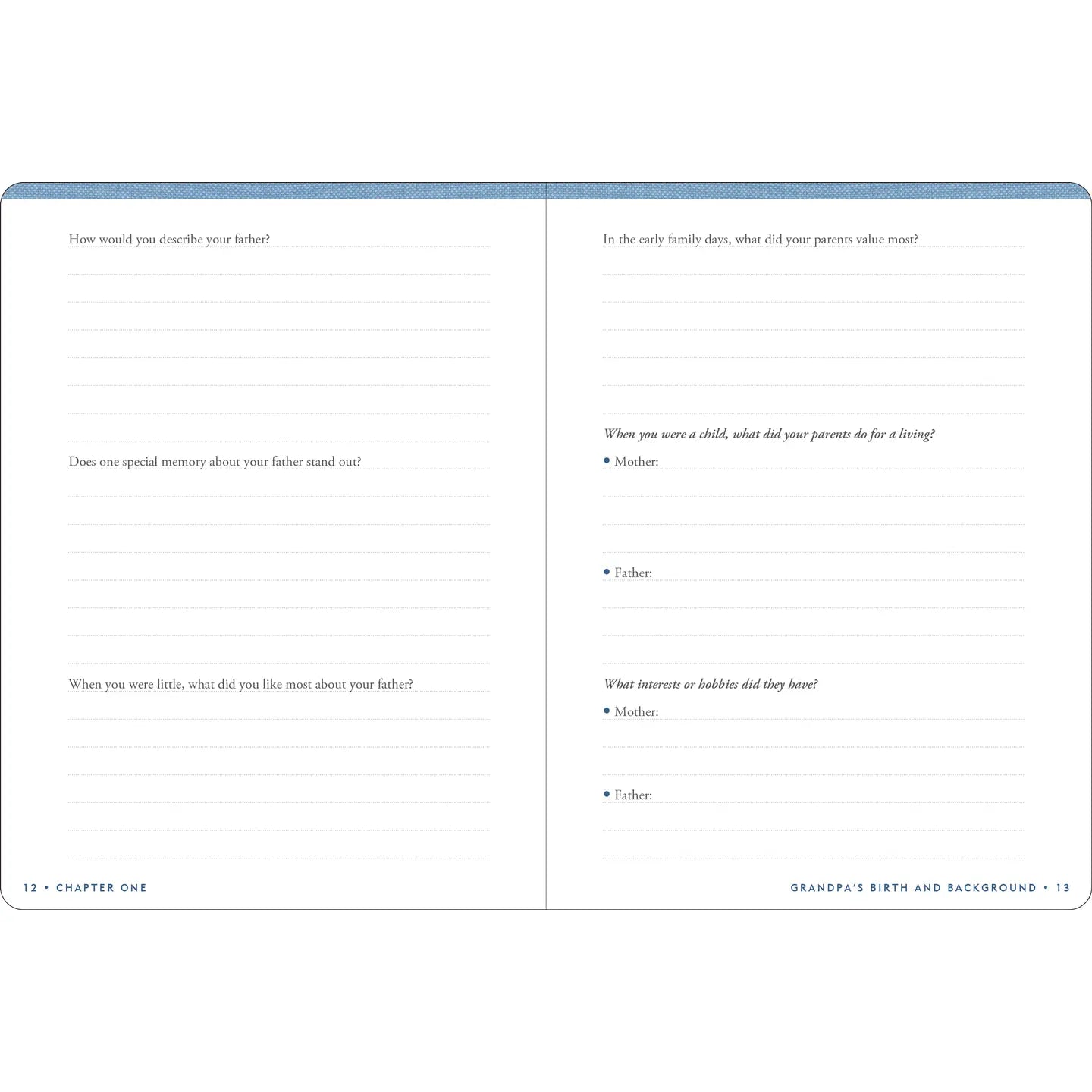 Grandpa's Story | Keepsake Memory Journal