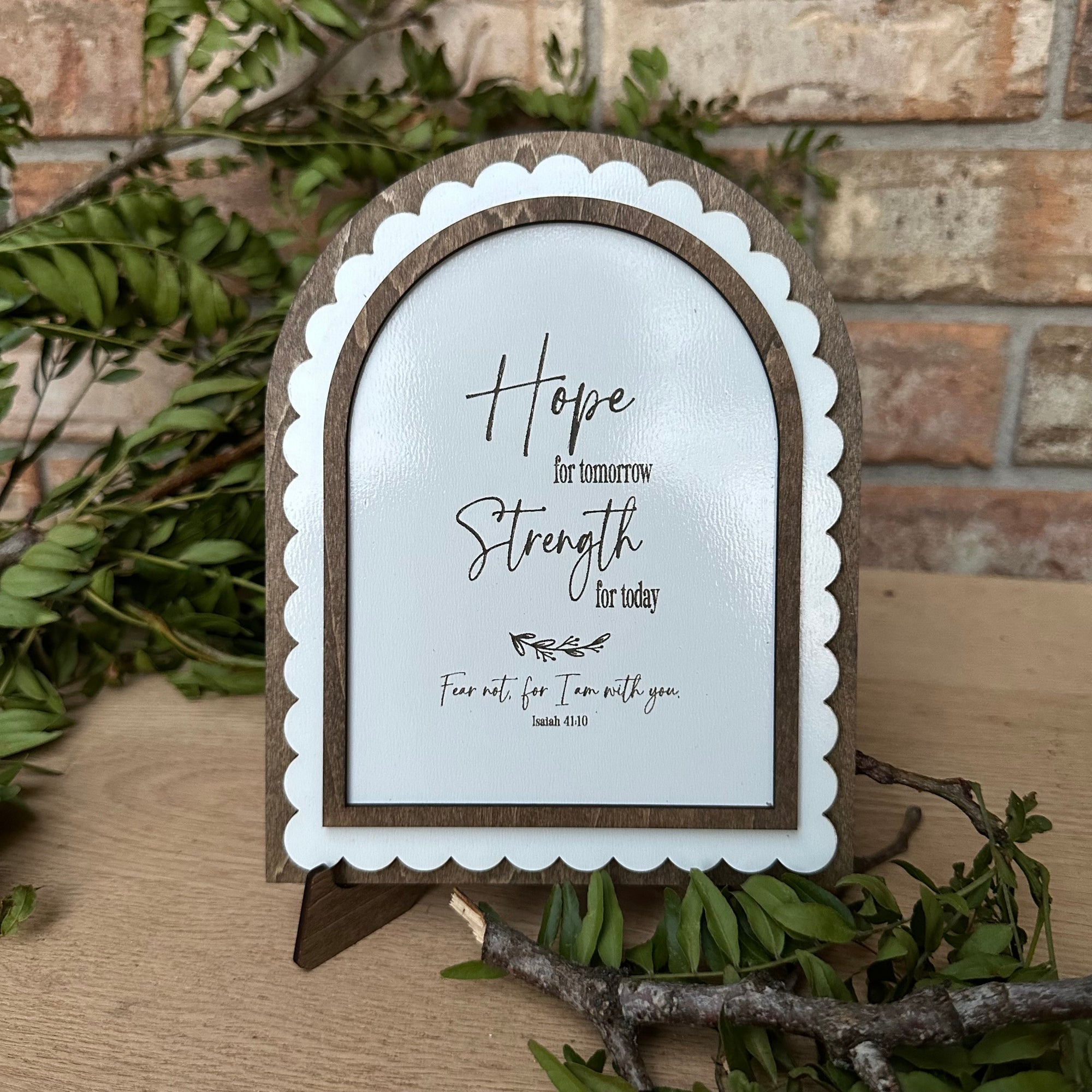 Hope for Tomorrow, Strength for Today | Scalloped Arch Sign