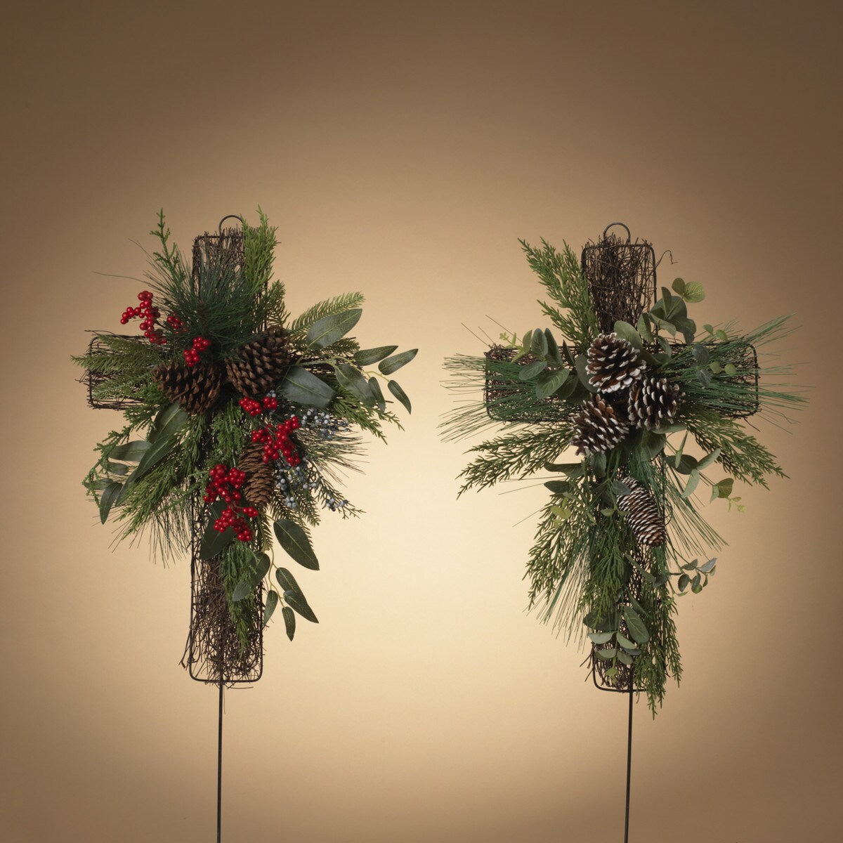 Holiday Pine Cross | Yard Stake