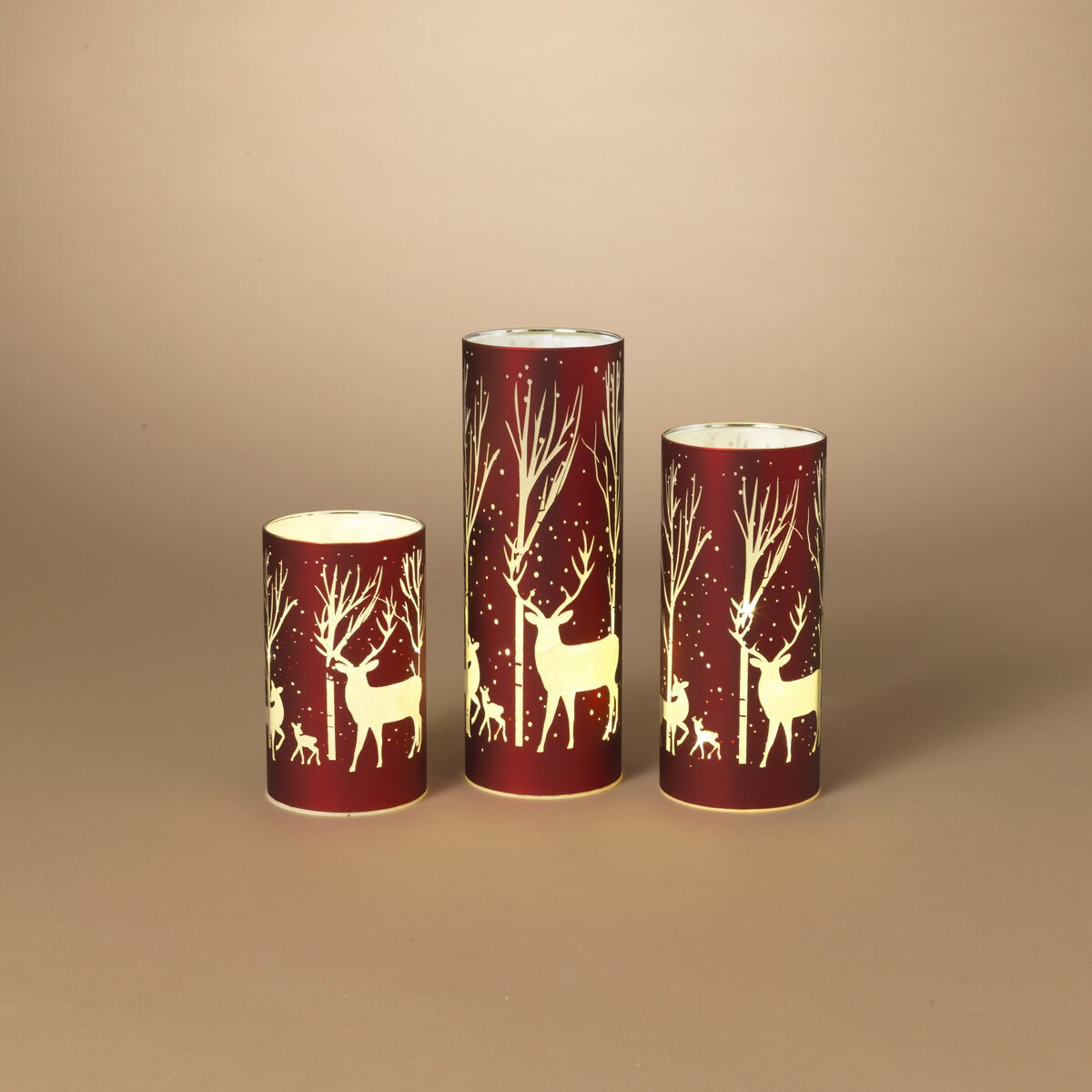 Winter Deer Lantern | Red | Battery Operated