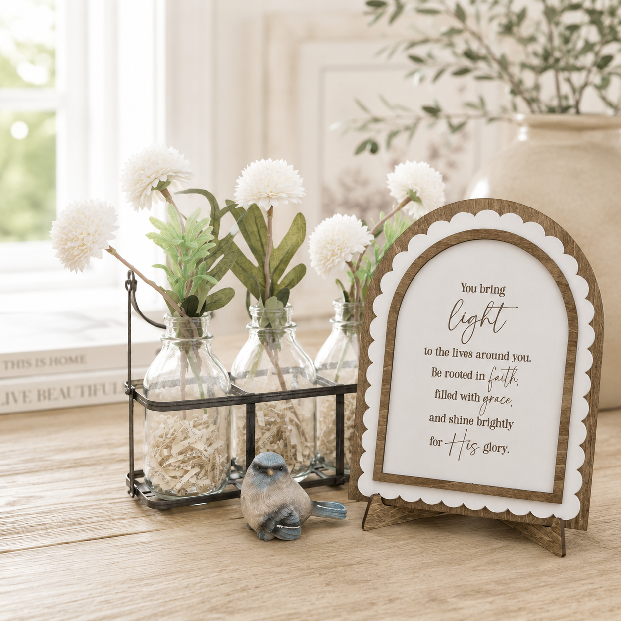 Shine Brightly for His Glory | Christian Encouragement Arch Sign