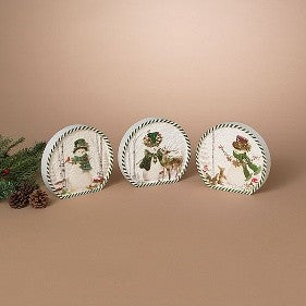 Embossed Snowman | Wood Sitter