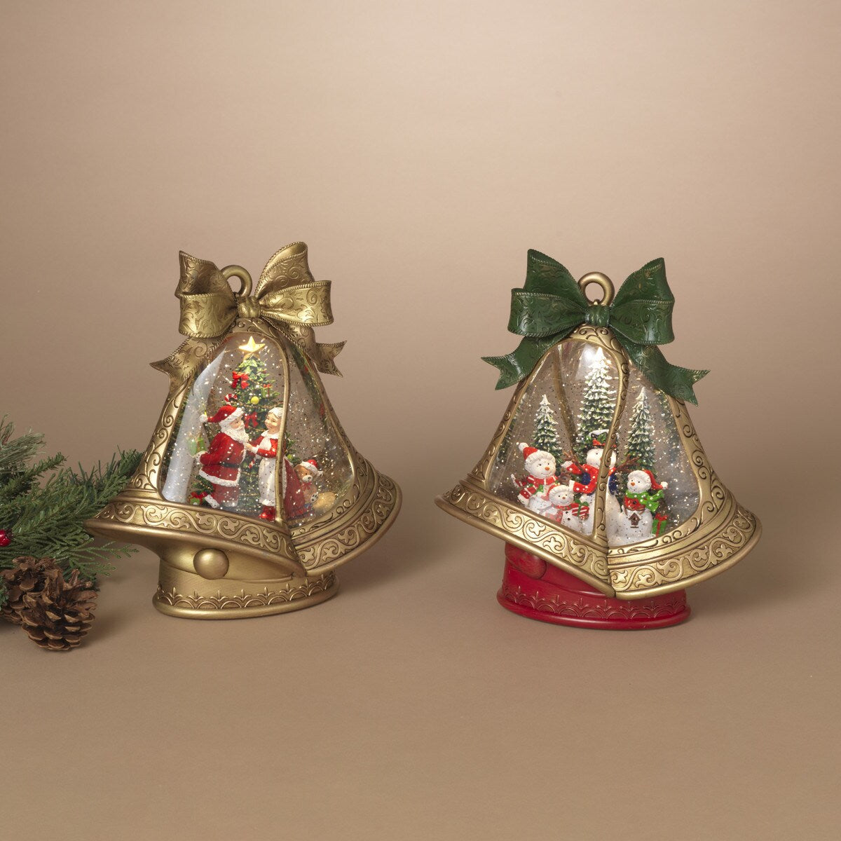 Spinning Snow Globe | Bells | Battery Operated
