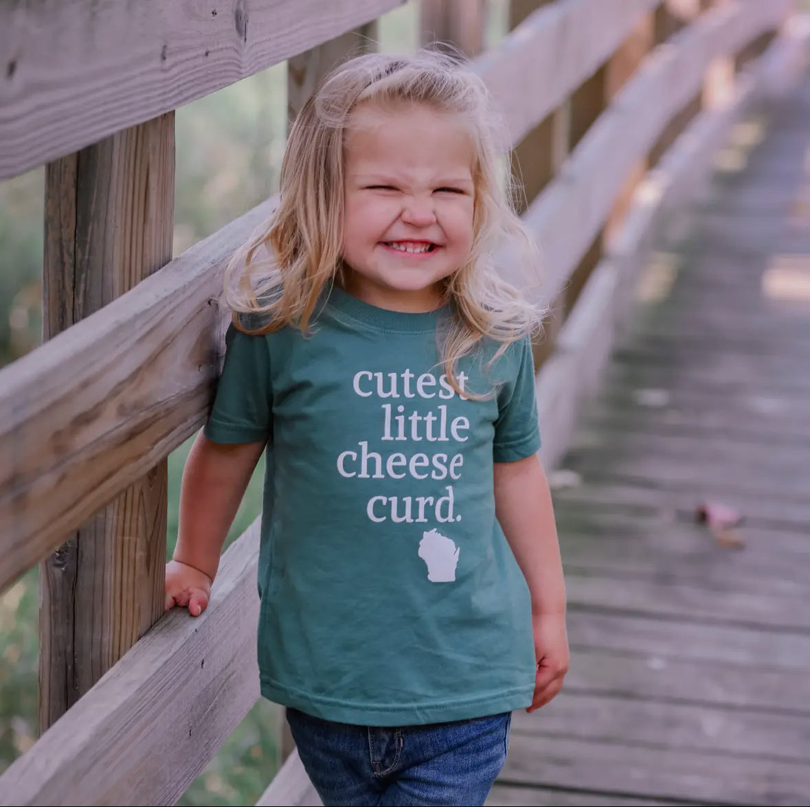 Cutest Little Cheese Curd Wisconsin | Green | Graphic Tee