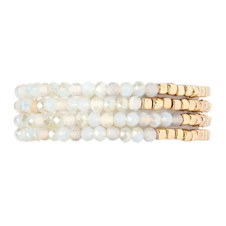 Bead Stack Bracelet | White