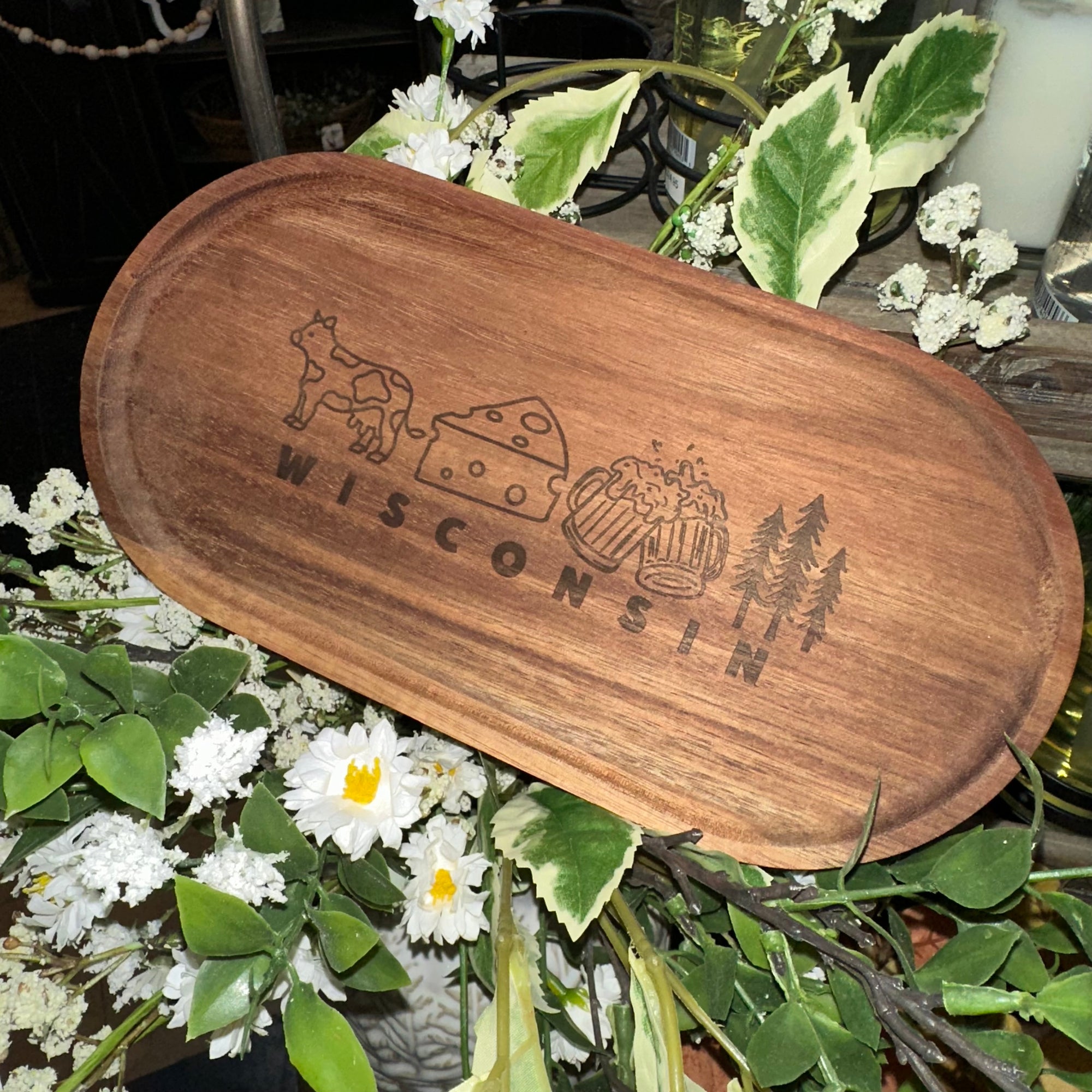 Wisconsin Symbols | Wood Tray