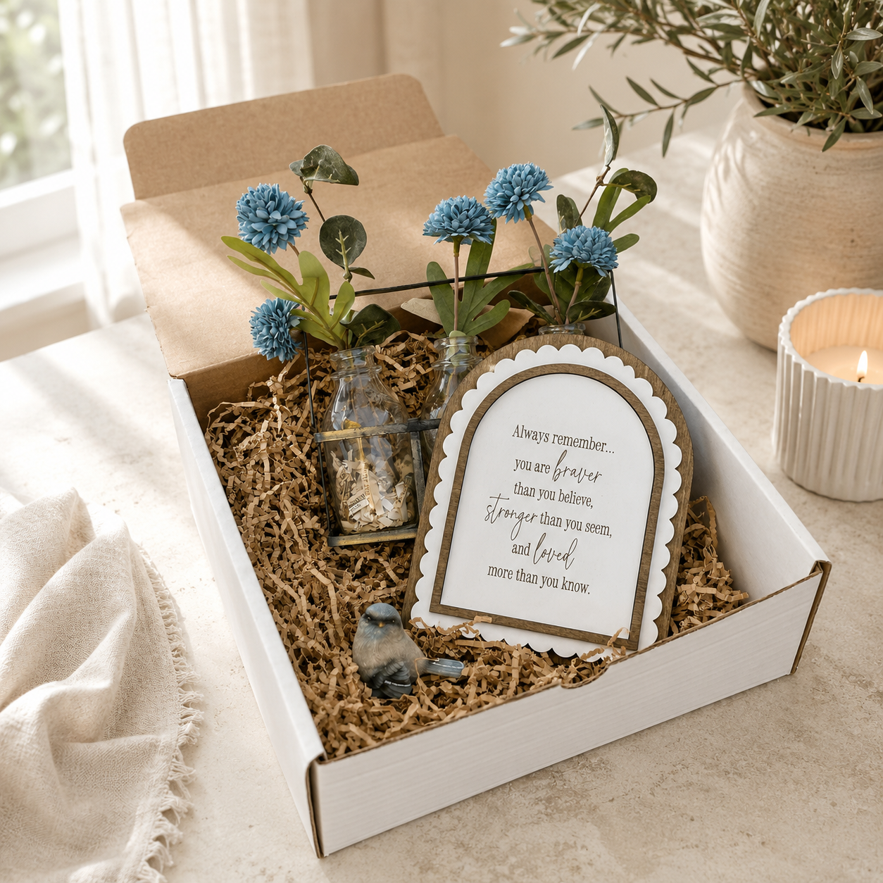 Always Remember You Are Braver Sign | Inspirational Encouragement Gift