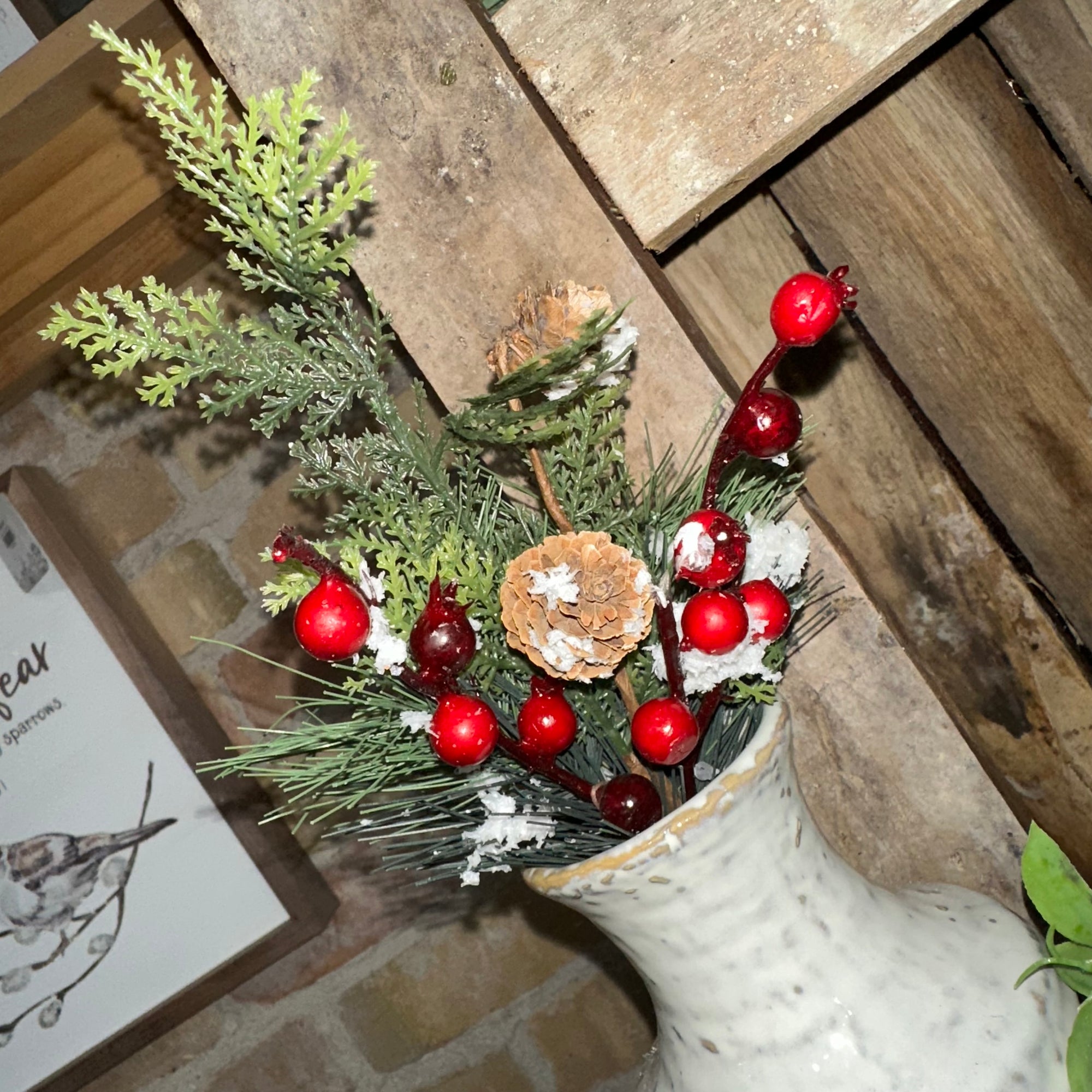 Snowy Mixed Pine & Berry Pick