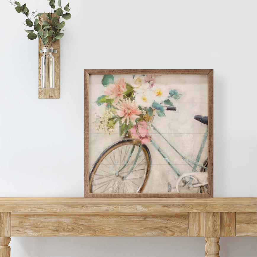 Spring Bike with Florals | Wall Art