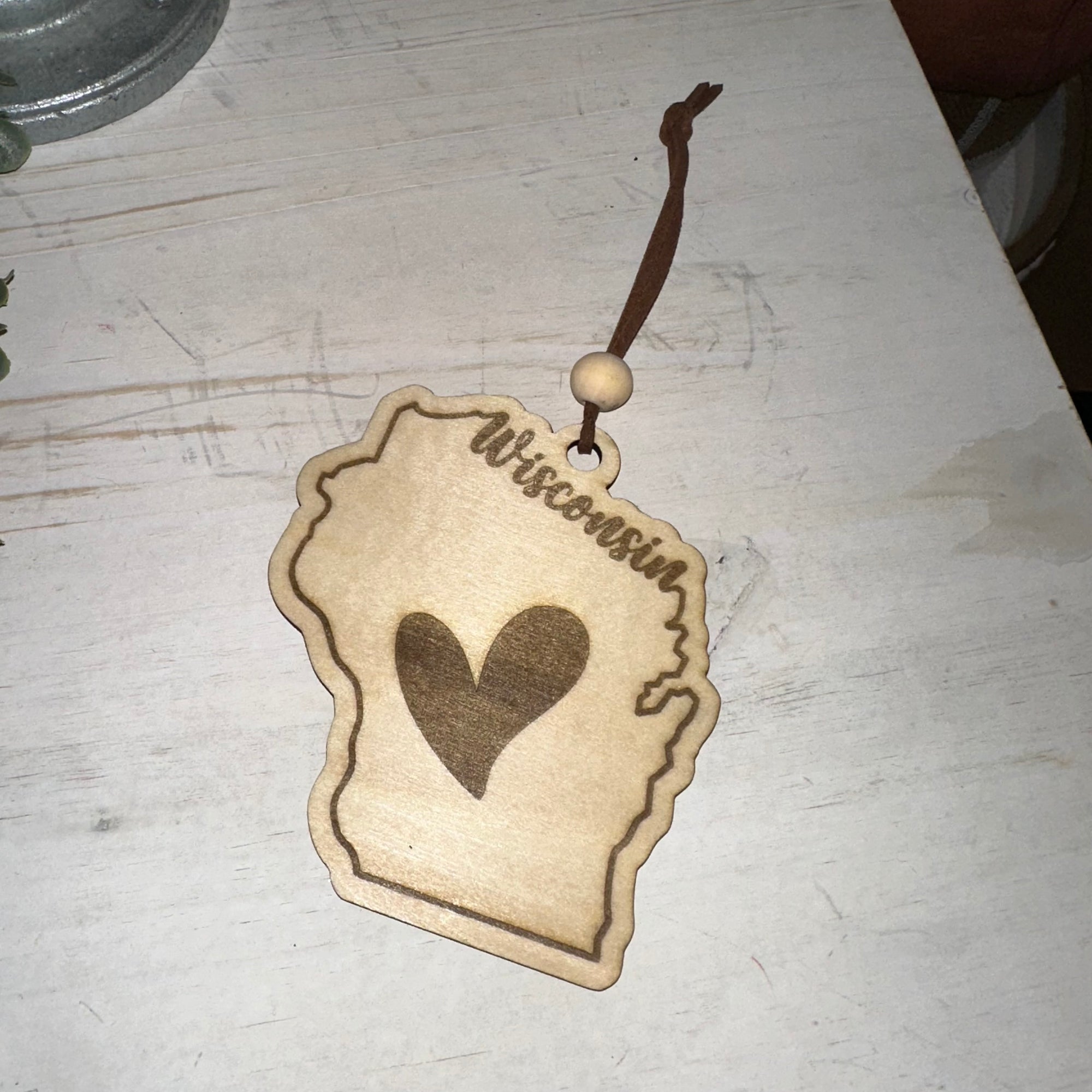 Wisconsin Laser Etched Ornament | Wood