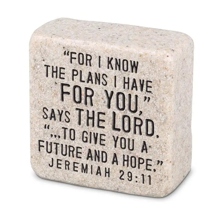For I Know the Plans I Have for You | Scripture Stone Block