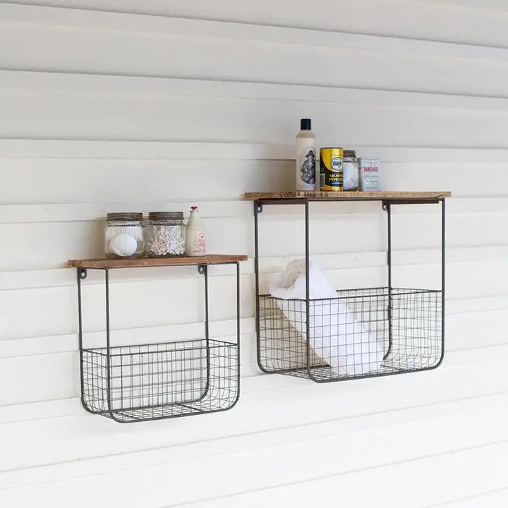 Wire Basket Wall Shelf