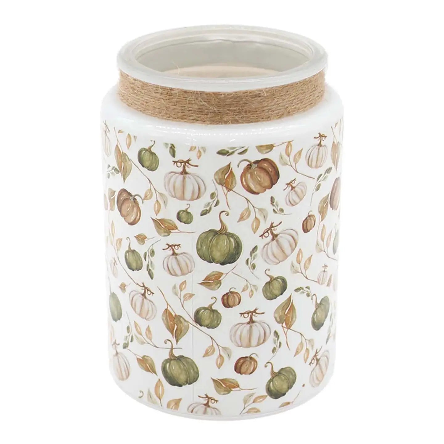 Pumpkin Cottage Glass Jar