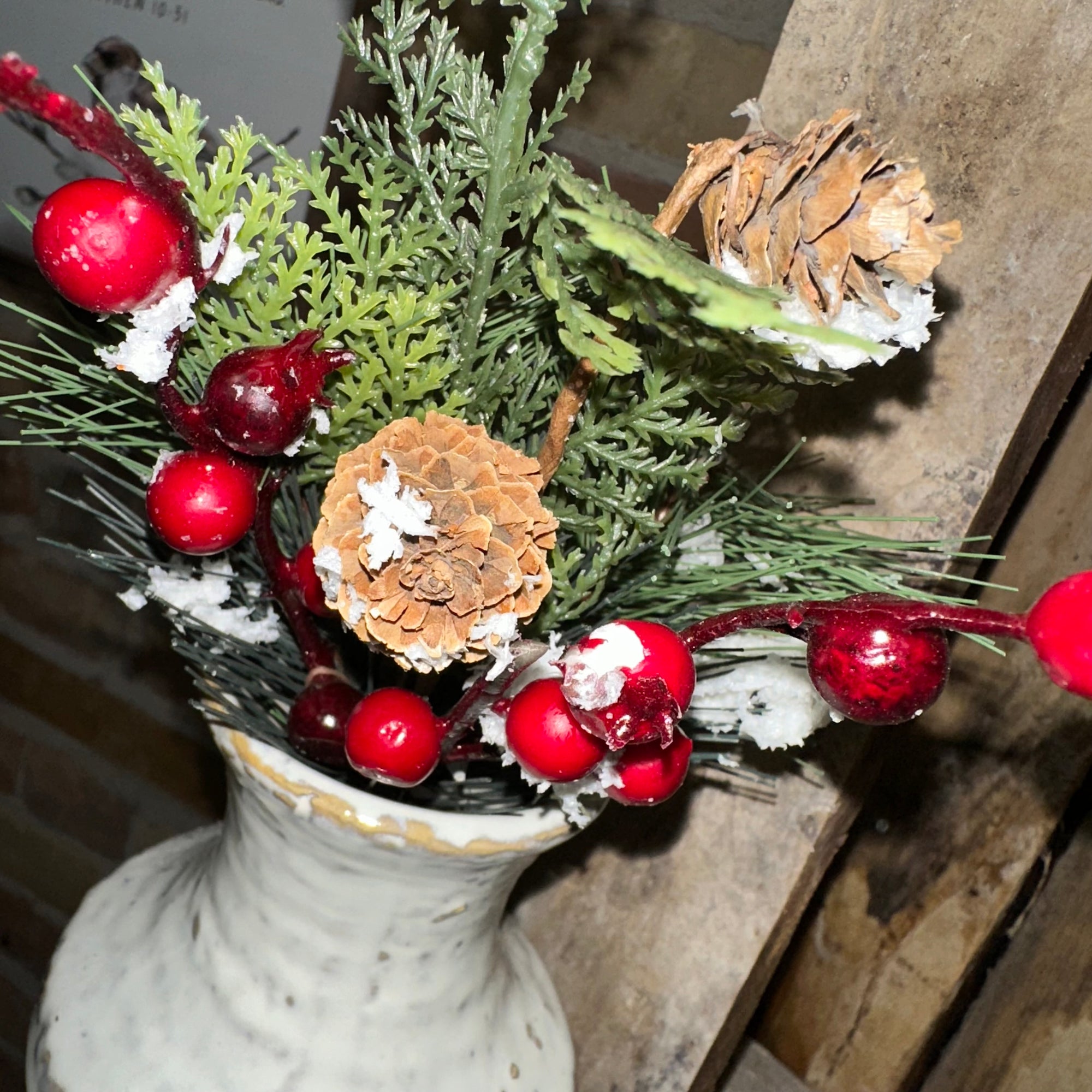 Snowy Mixed Pine & Berry Pick