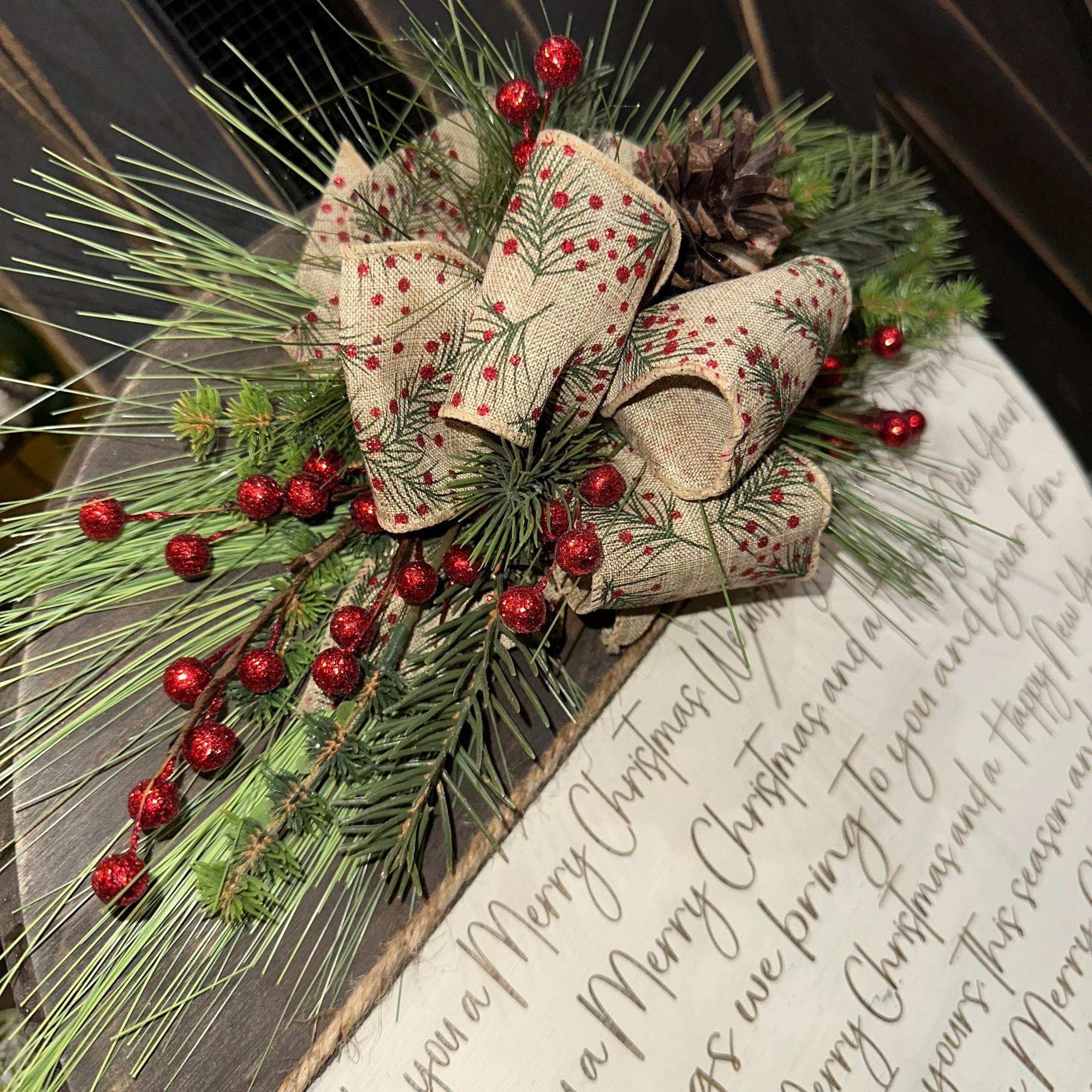 We Wish You A Merry Christmas | Pine & Berries | Custom Sign