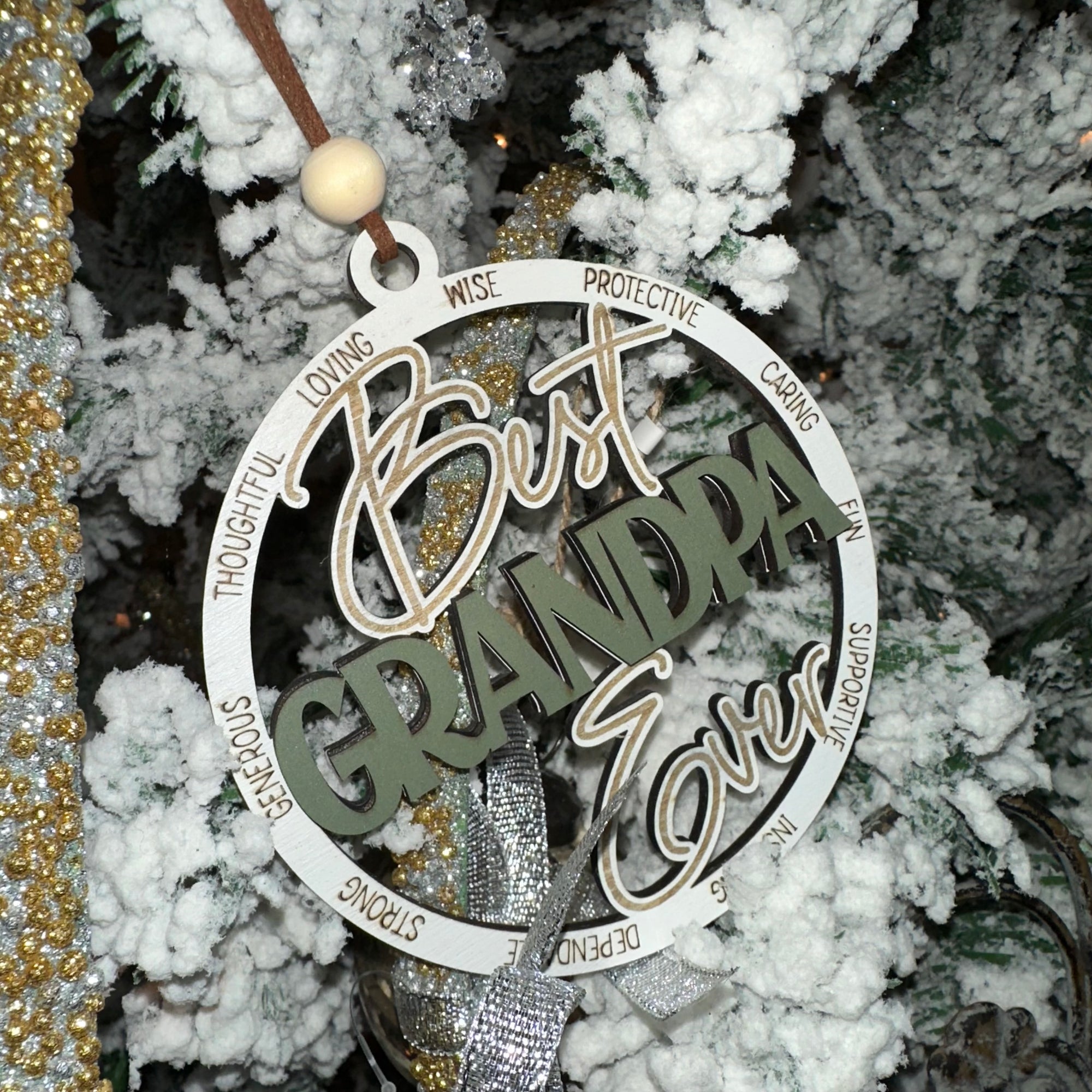 Best Grandpa Ever | Engraved Ornament