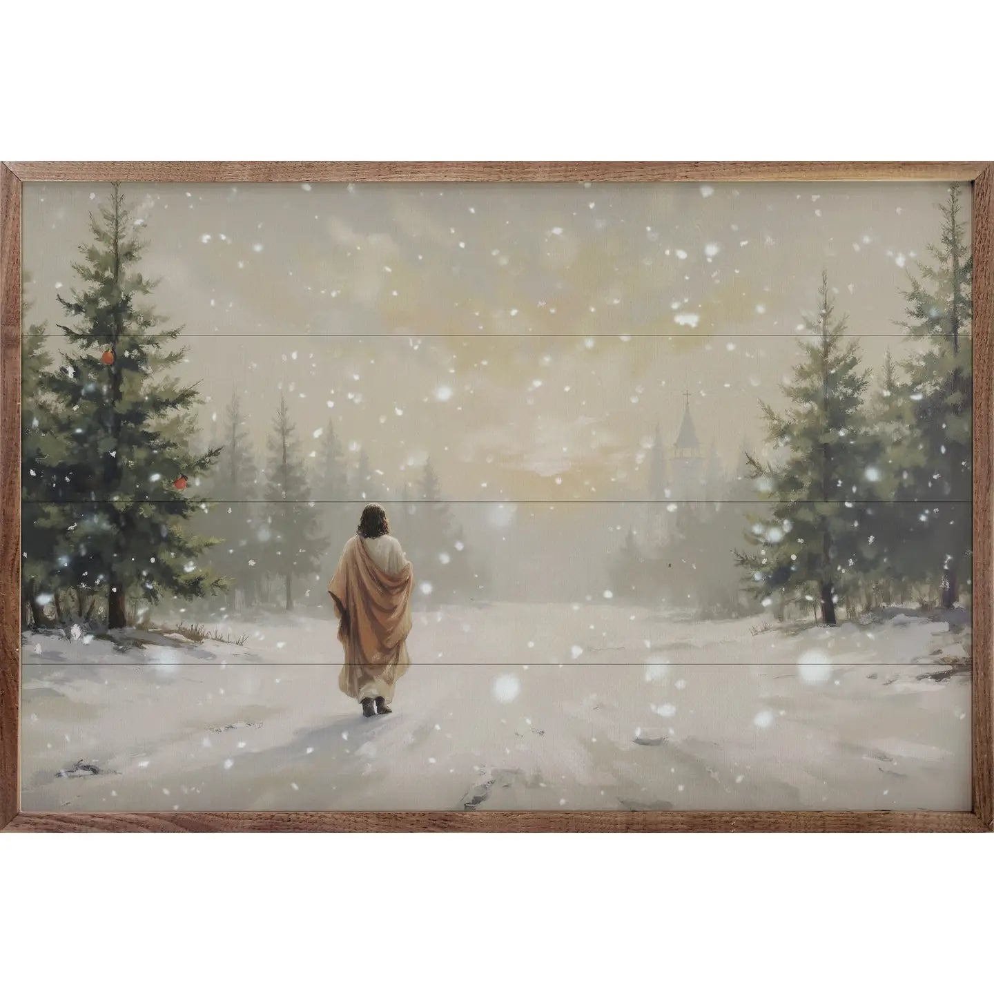 Jesus Walking in Snow | Wall Art