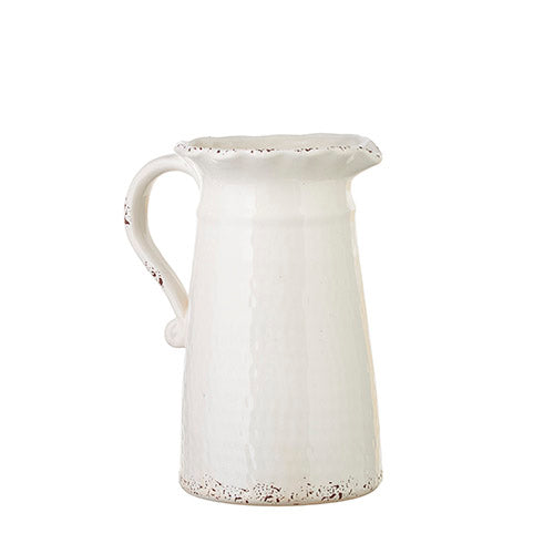Distressed White Pitcher | 7.5-10.75"
