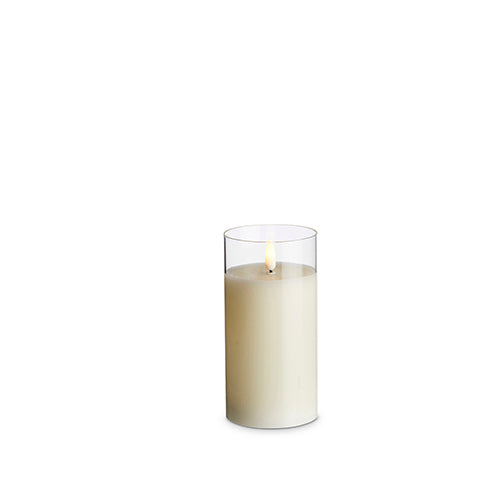 Glass Vase Candle | Ivory | Battery Operated