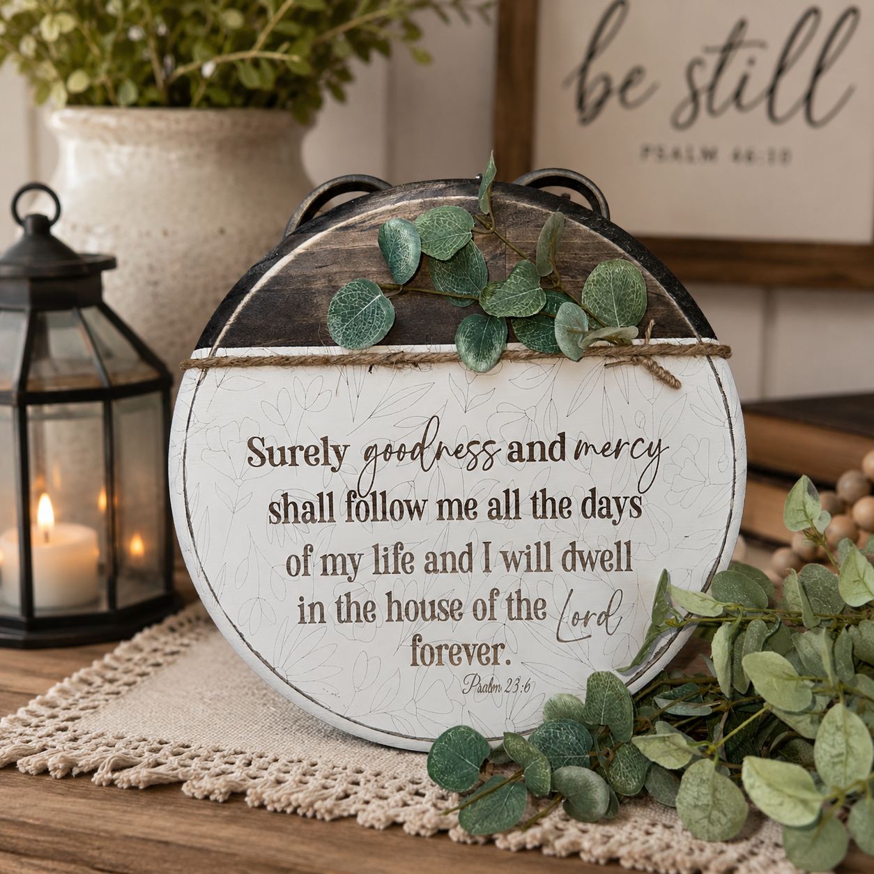 Surely Goodness & Mercy Shall Follow Me | Psalm 23:6 | Handmade Wood Sign