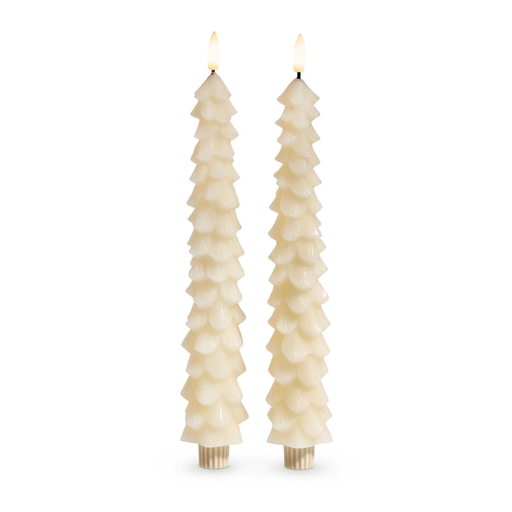 Tree Taper Candle | Cream | Battery Operated