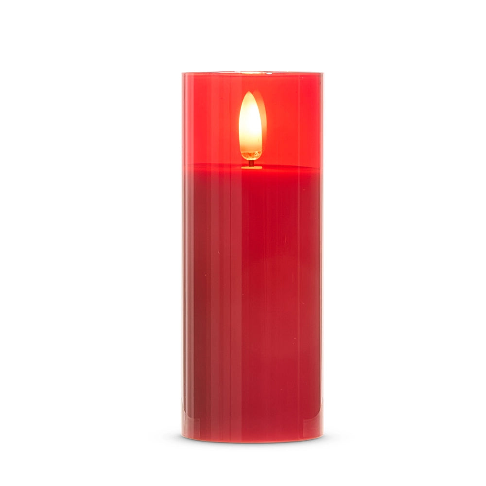 Red Glass Candle | Battery Operated