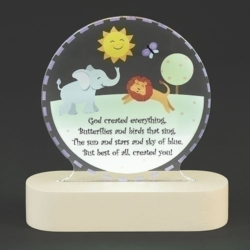 God Created Everything | Lighted Tabletop Plaque