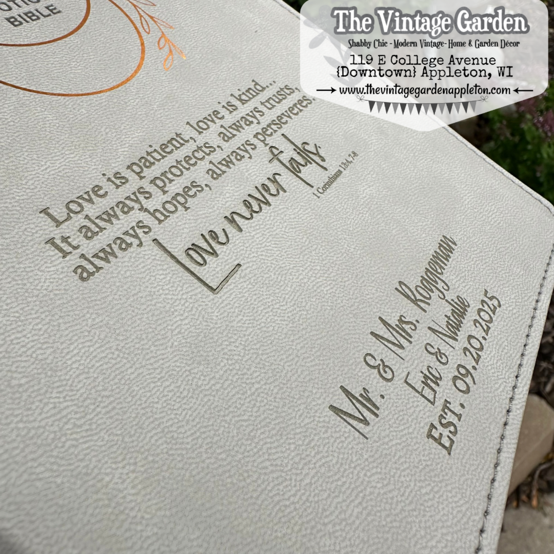 Couples Devotional Bible | Leather NIV Bible | Custom Engraved