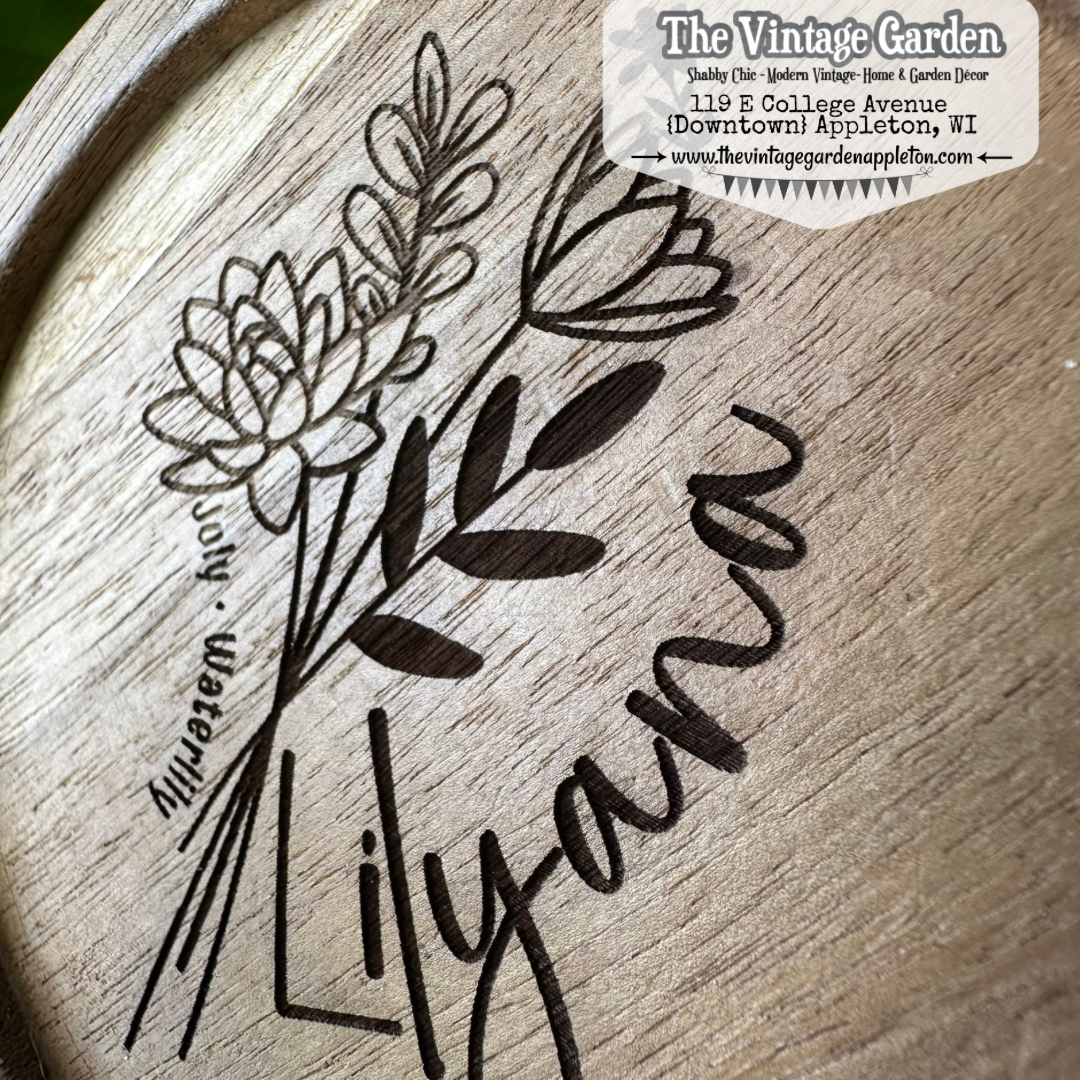 Birthflower Jewelry Dish or Birthflower Necklace | Personalized