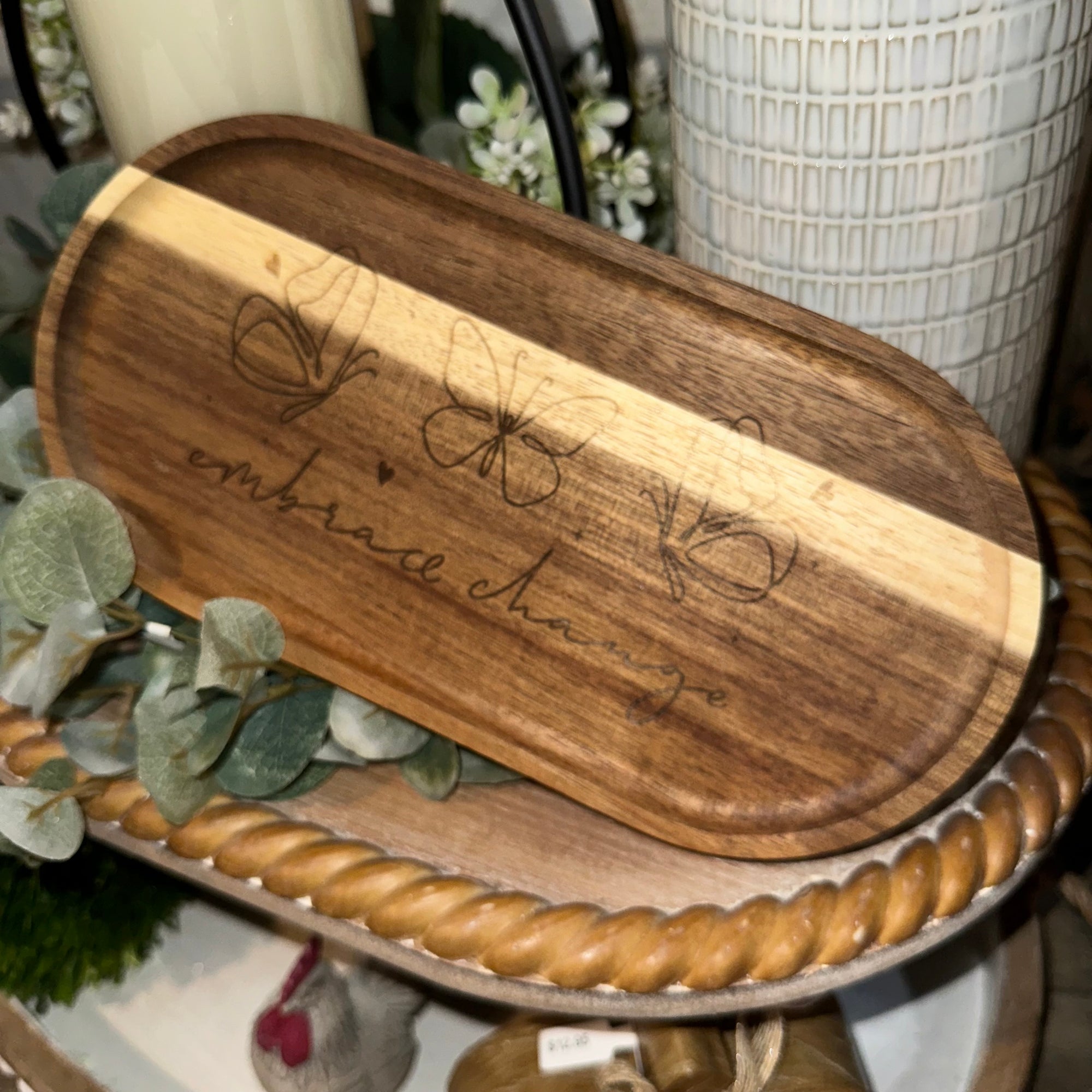Embrace Change | Wood Tray