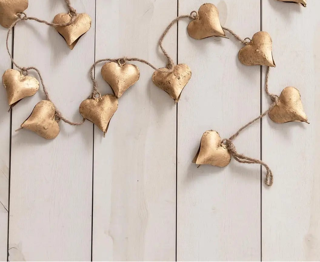 Heart Bell Garland | Gold | 40"