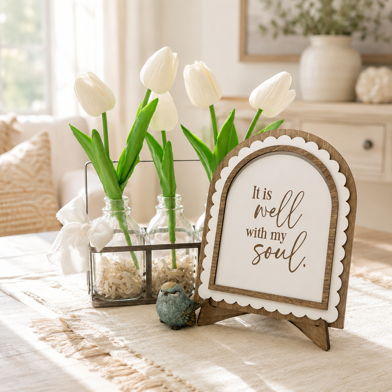 It is Well with My Soul | Handmade Arched Art with Easel